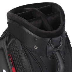 Titleist Jet Black Midsize Staff Golf Cart Bag -GolfGearHub 2020jetblackmidsizestaffcartbagblackred3