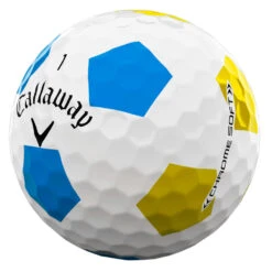 Callaway Chrome Soft Truvis Golf Balls -GolfGearHub Callaway 2022 Chrome Soft Truvis Golf Balls White Blue Yellow 3