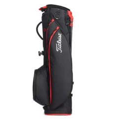 Titleist Players 4 Carbon S Golf Stand Bag -GolfGearHub Titleist 2022 Players 4 Carbon S Stand Bag Black Black Red 5