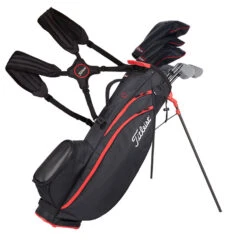 Titleist Players 4 Carbon S Golf Stand Bag -GolfGearHub Titleist 2022 Players 4 Carbon S Stand Bag Black Black Red 6