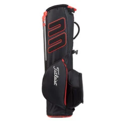 Titleist Players 4 Carbon Golf Stand Bag -GolfGearHub Titleist 2022 Players 4 Carbon Stand Bag Black Black Red 3