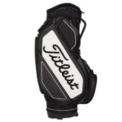 Titleist Tour Series Midsize Staff Golf Cart Bag -GolfGearHub Titleist 2022 Tour Series Midsize Staff Cart Bag Black White 3