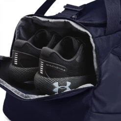 Under Armour Undeniable 5.0 Golf Duffle Bag -GolfGearHub Under Armour Undeniable 5.0 Duffle Bag Midnight Navy Midnight Navy Metallic Silver 4