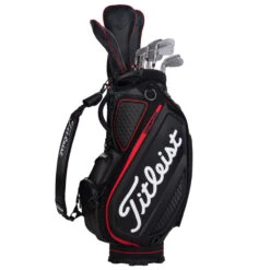 Titleist Jet Black Golf Tour Staff Bag 11 Titleist Jet Black Golf Tour Staff Bag -GolfGearHub jetblackstafftourbagblackred6